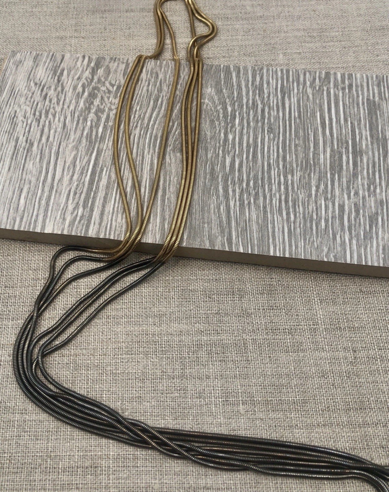 Silpada “CASCADING COLOR-BLOCK” 36” 2-Toned Brass/Black Necklace KRN0009