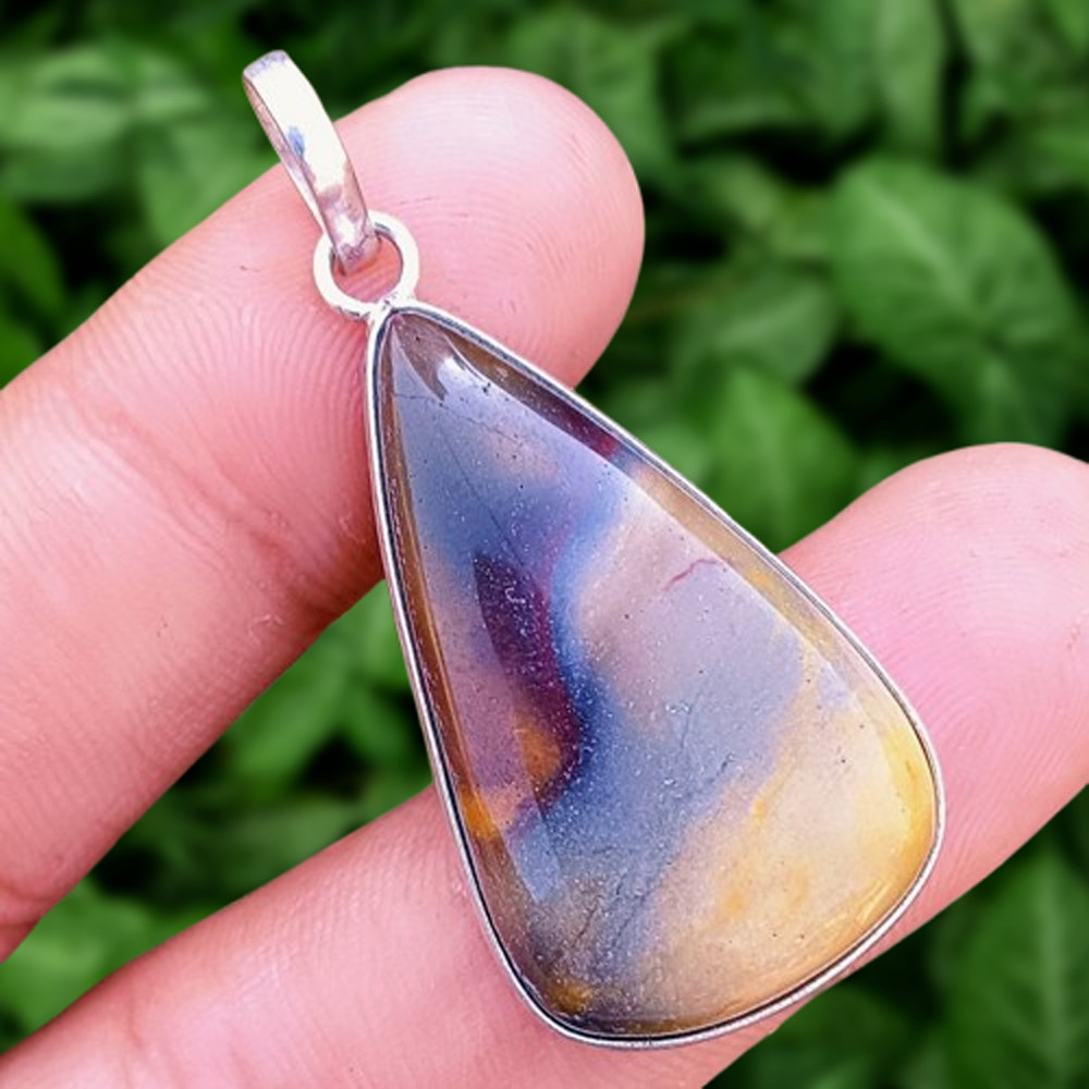 Good Look Mookaite Jasper Gemstone Pendant 925 Sterling Silver Plated Jewellery