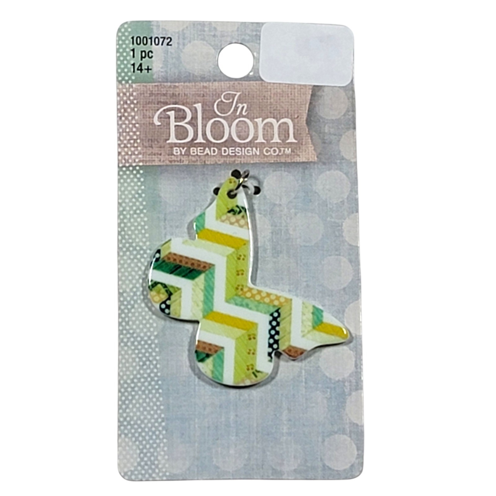 In Bloom Bead Design Co Butterfly Pendant Green Yellow Chevron Jewelry Making