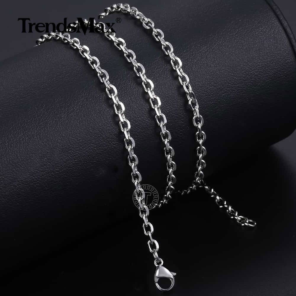 USA Stock 2/3/4mm 18-28″ Stainless Steel Mens Silver Rolo Cable Chain Necklace