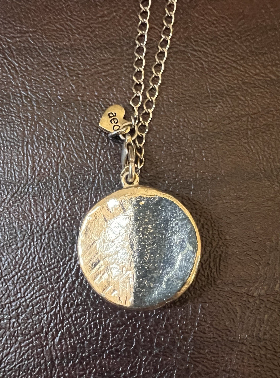 American Eagle Outfitters Silver Tone Round Pendant Necklace Rhinestone Boho