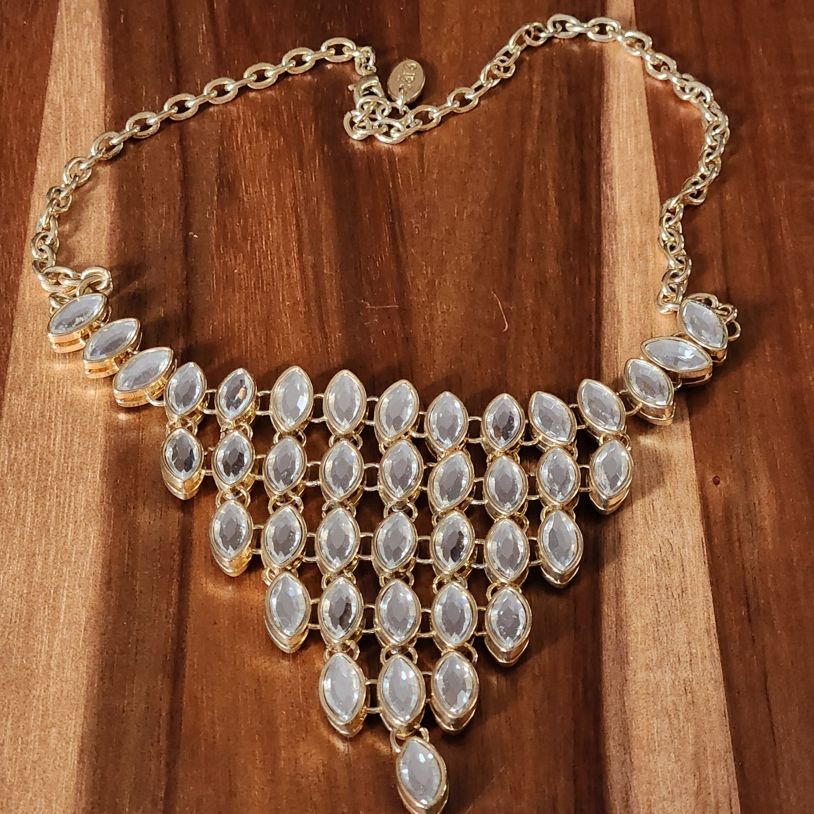 Cara New York Statement Necklace Reversible Goldtone 21 Inch Chain