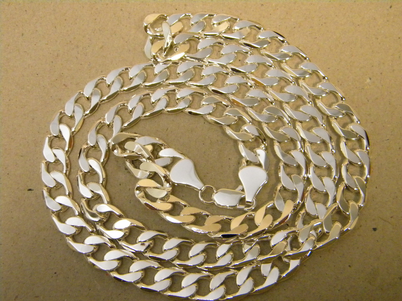 Men’s Lady’s Silver Plated Curb Cuban 20 24 30 36in Inch Long 10mm Wide Chain
