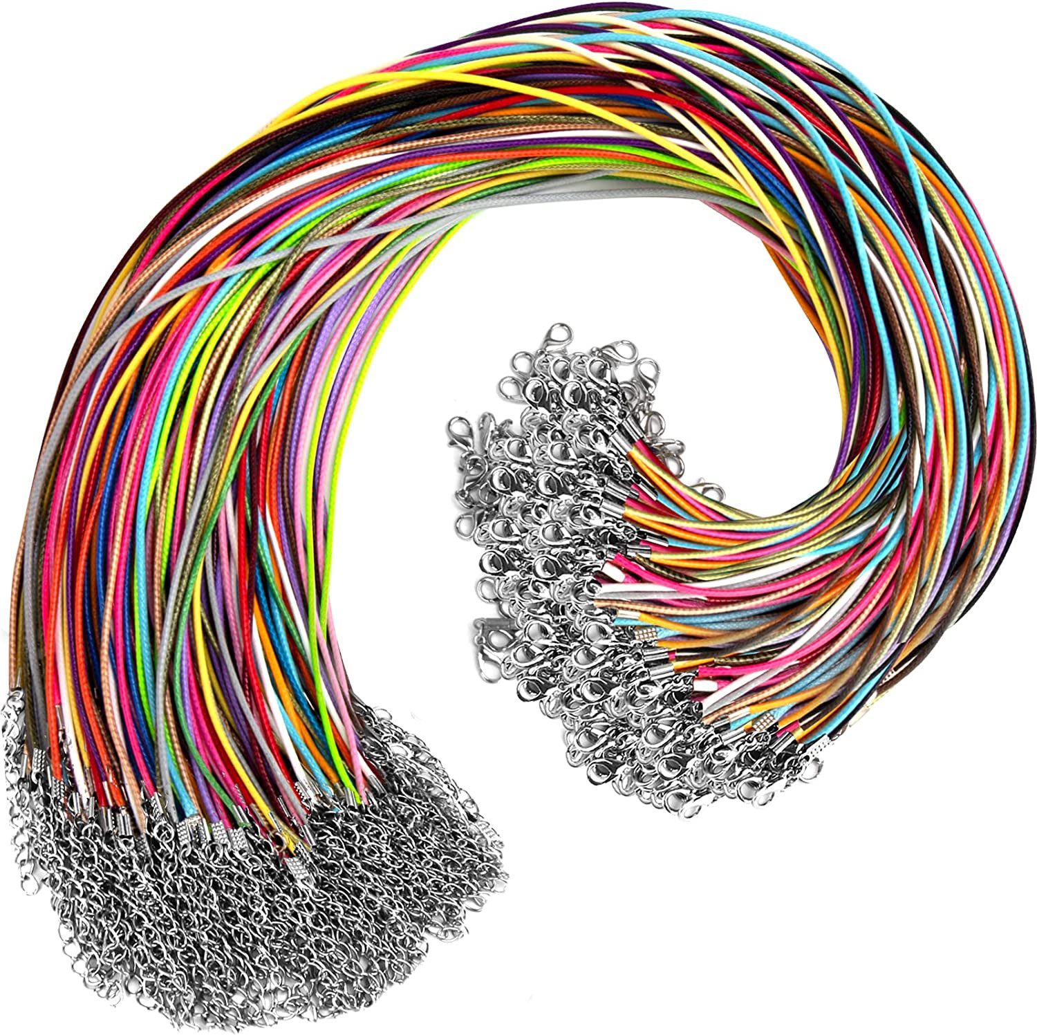 100Pcs 18” Leather String Charms Necklace Cords Wholesale Rope Bulk Lot Cords