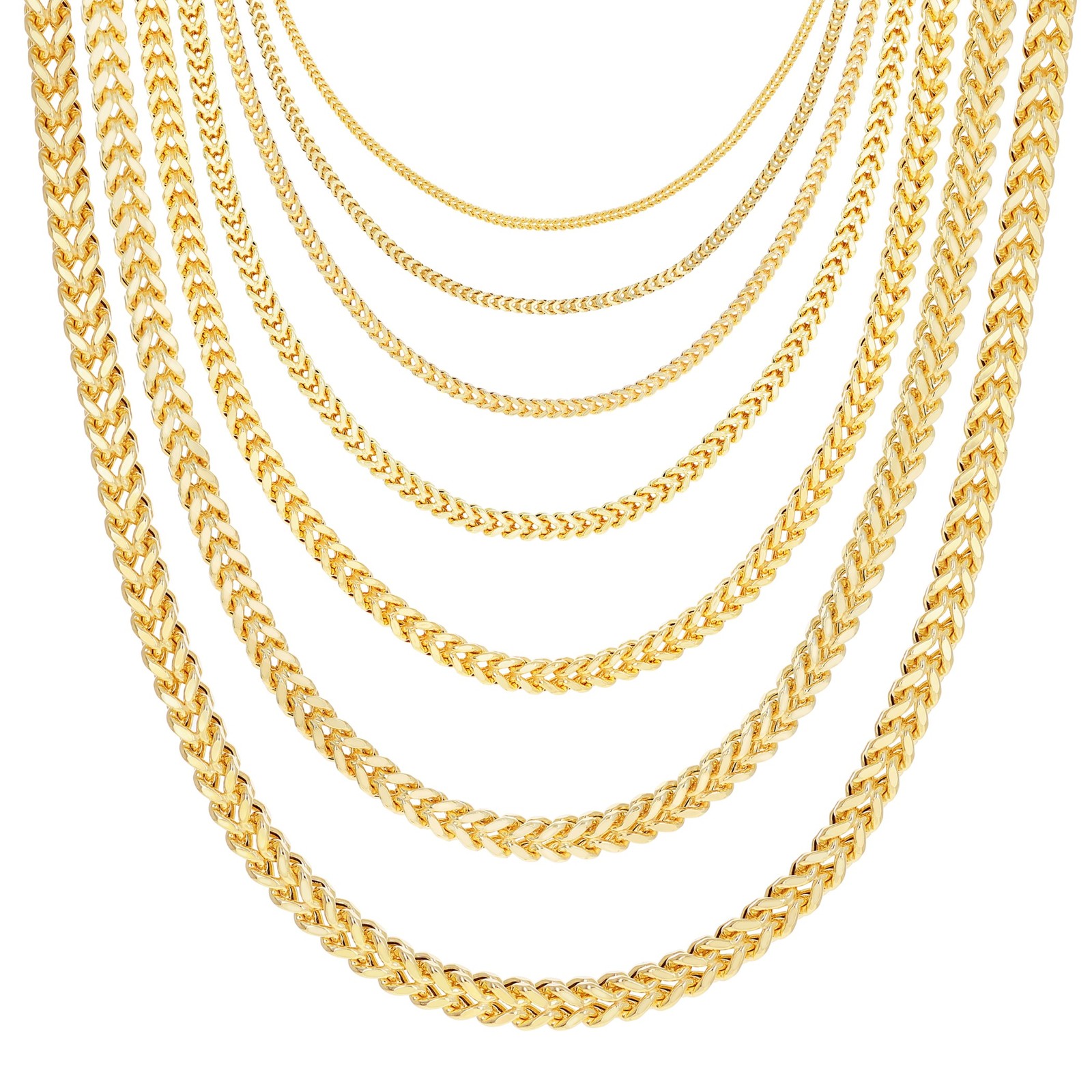 14k Yellow Gold 1.5mm-5mm Franco Box Necklace Bracelet Chain Mens Womens 7″- 30″