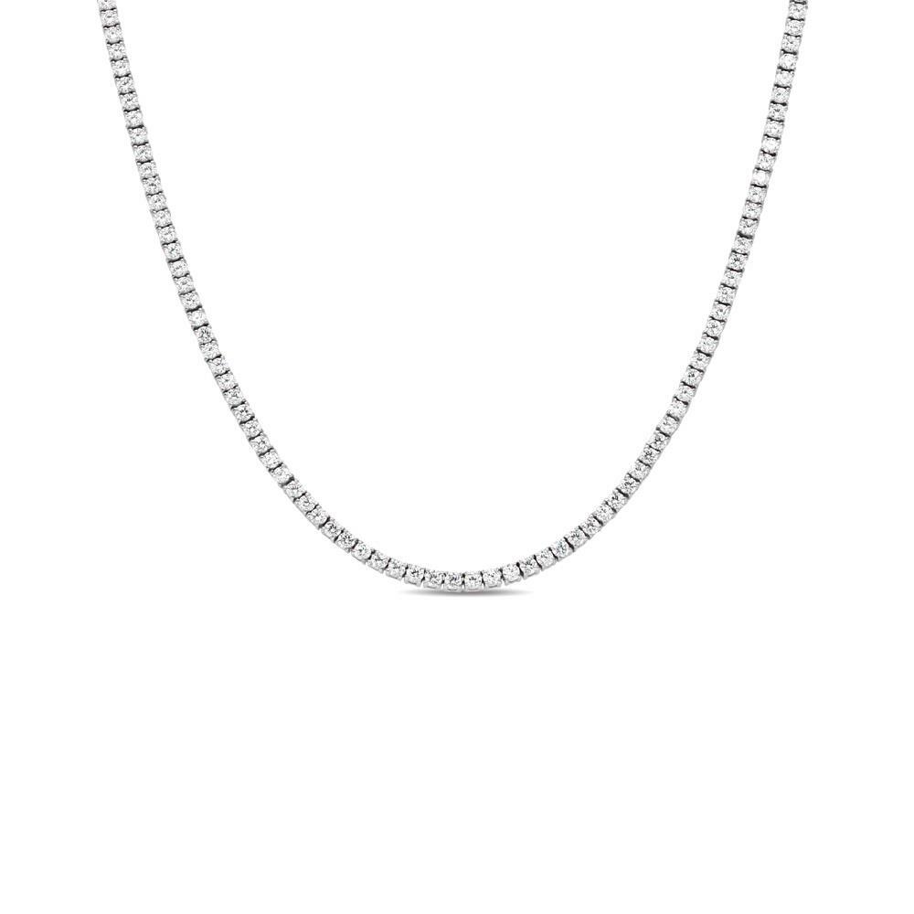 34 inches ANTI-TARNISH Stainless Steel with Cubic Zirconia Tennis Necklace