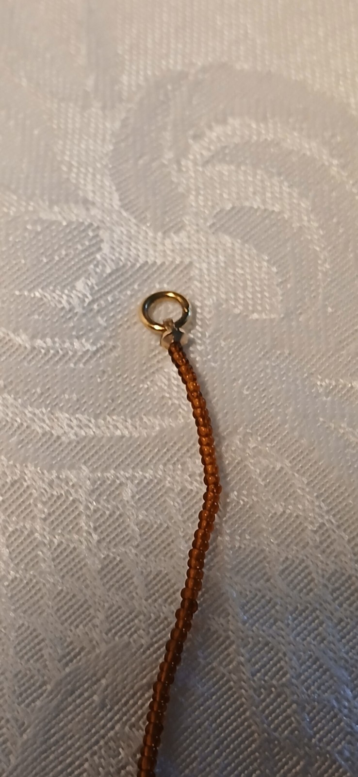 Labradorite Stone 1mm, Amber Tiny Beads, Necklace,Gold Tone Lobster Clasp,9.5″