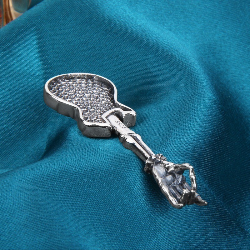 Rock and Roll Hand Skeleton Skull Guitar Music Punk Pendant 925 Sterling Silver