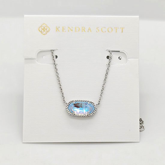 New Kendra Scott Elisa Pendant Necklace In Dichroic Glass / Silver