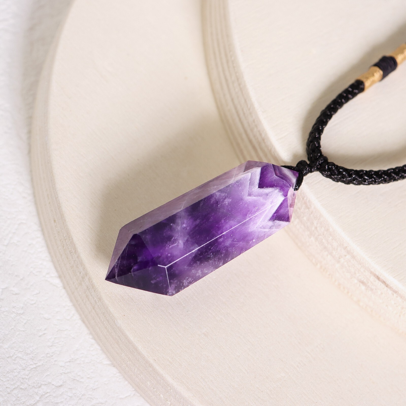 Amethyst Crystal Hexagonal Point Pendant Healing Chakra Women Men Necklace Gifts