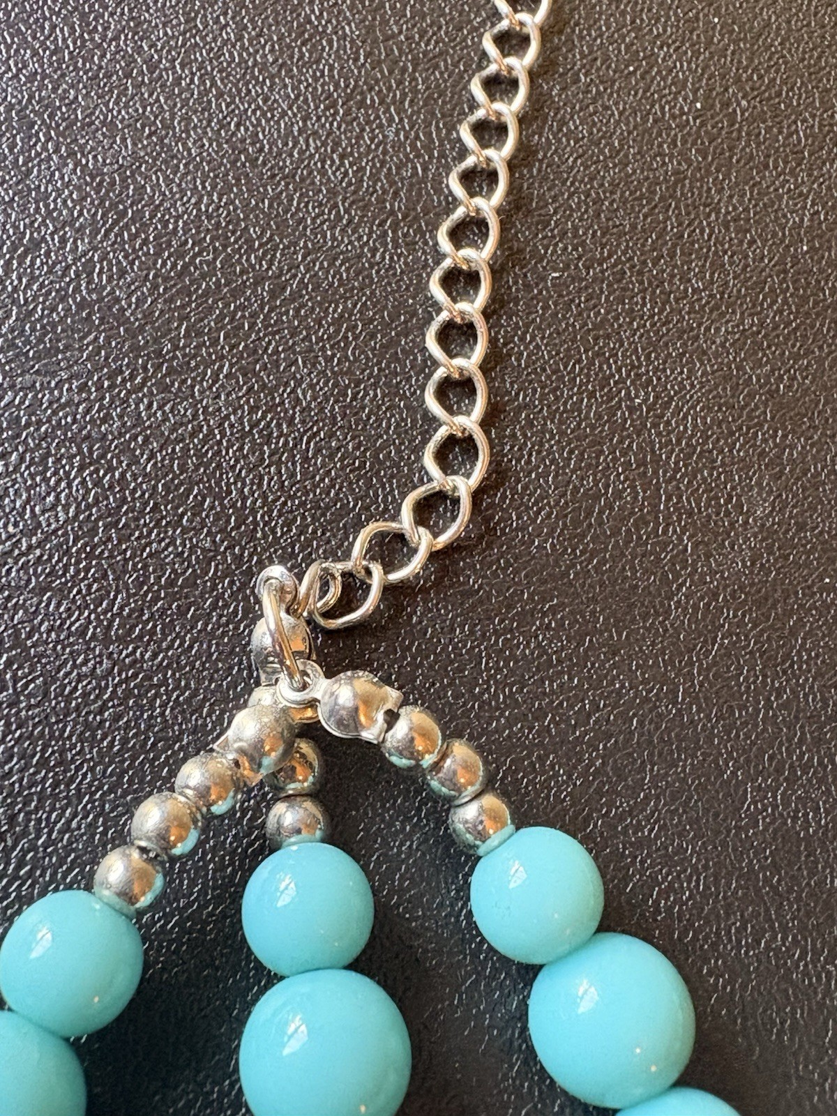 Blue Beaded Multi-Strand Statement Necklace Adjustable Lobster Clasp