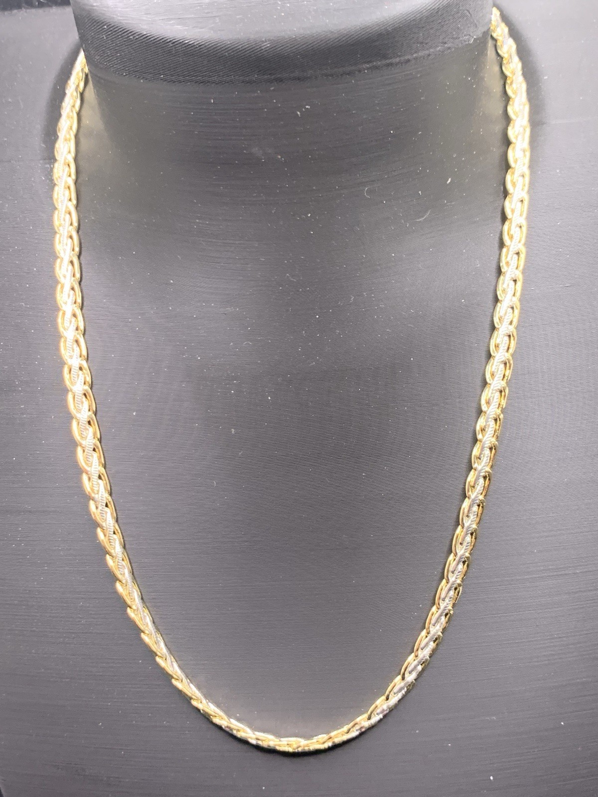 10k Plated Two Tone Braided Chain 22” 4.8mm Wide