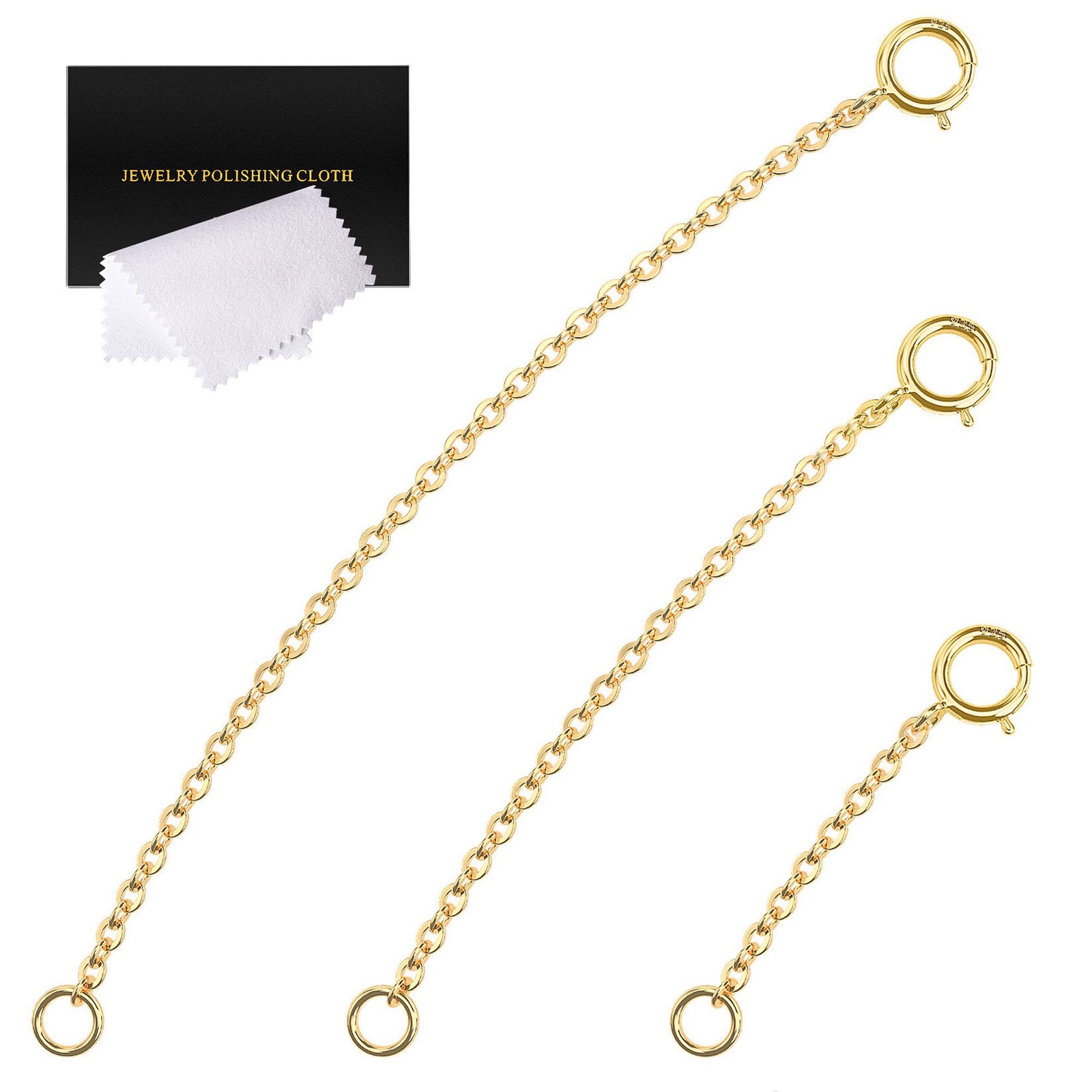 Gold Necklace Extenders 14k Extender Chain 925 Sterling Silver Extension Brac…