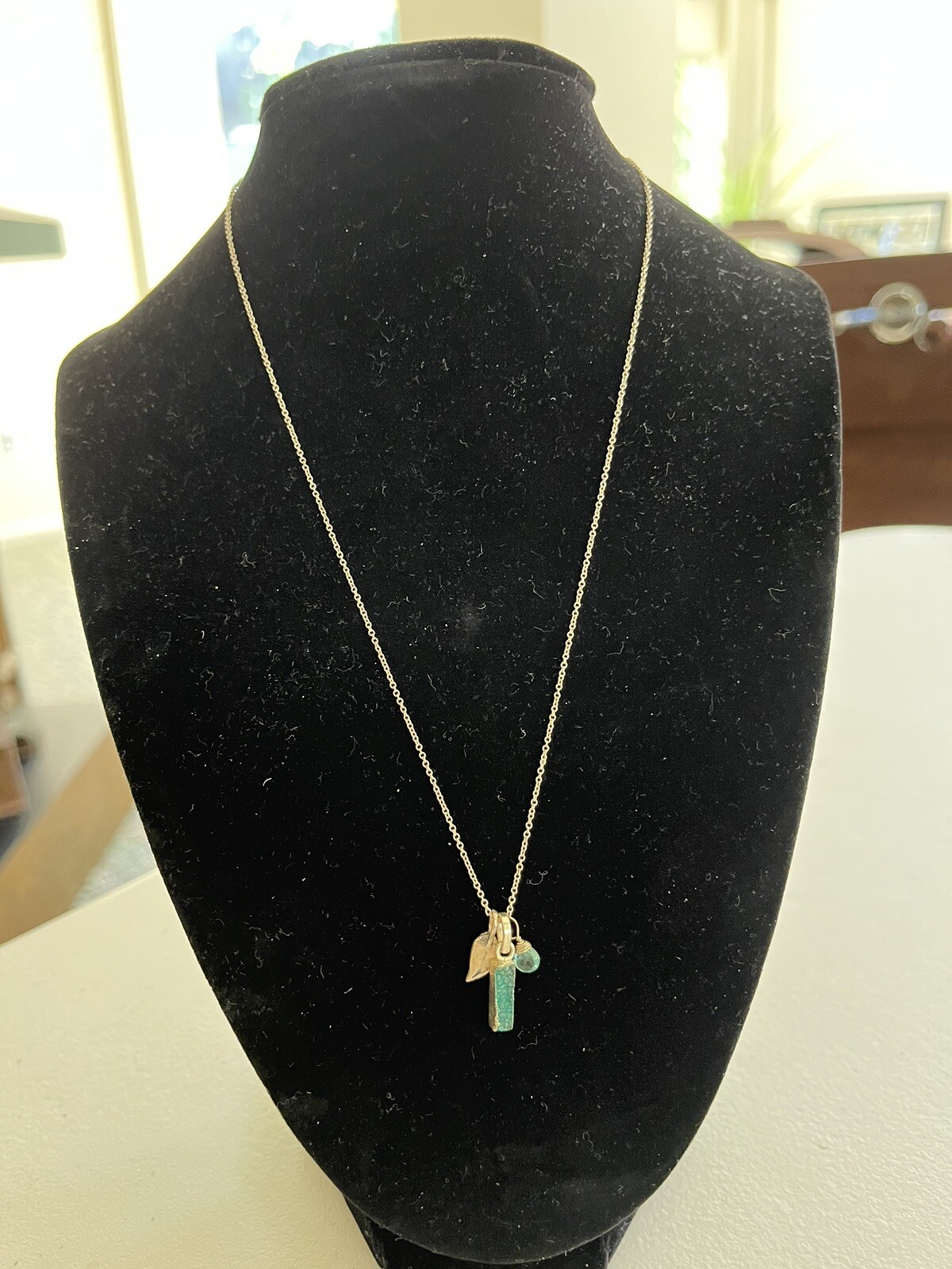Women Fashion Jewelry Sterling Silver Blue Gem Stamped 925 Necklace Accessories
