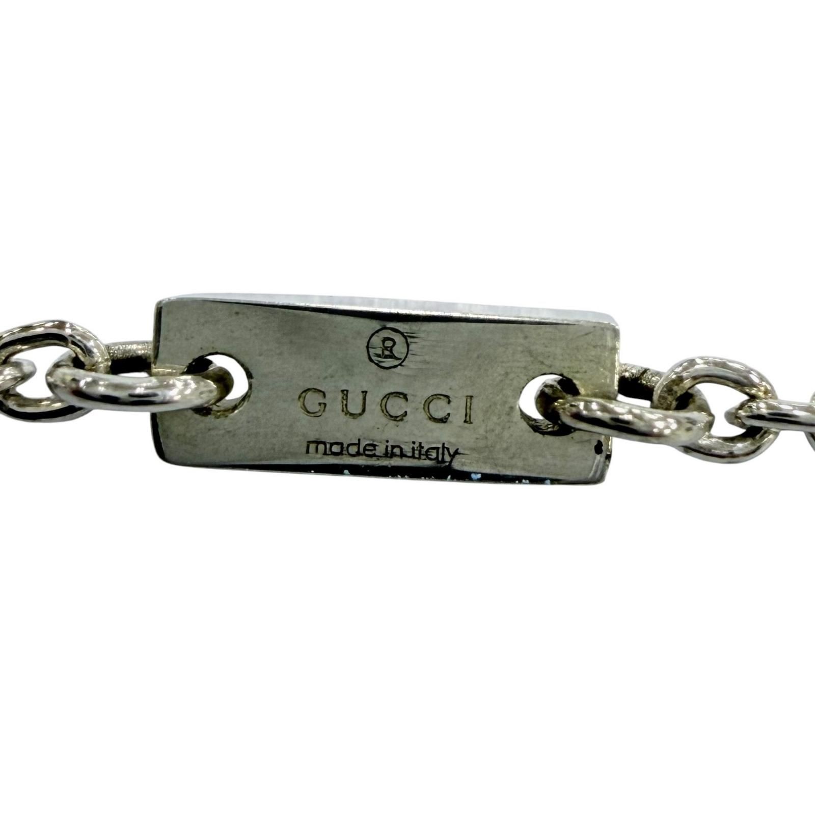 GUCCI Interlocking G Pendant Necklace AG925 Silver 11.0g with Box and Pouch
