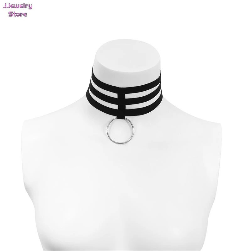 Women’s Fashion Jewelry Black Velvet Velvet Layered Choker Collar Necklace 434