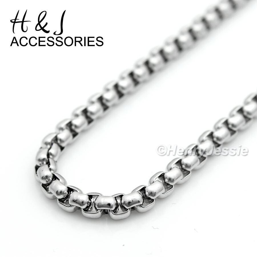 18″-36″Stainless Steel 3mm Silver Box Chain Light Blue Rhinestone Pendant*AP117