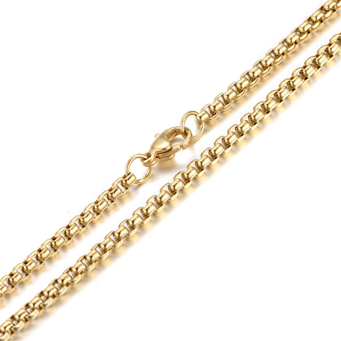2/3/4/5/7mm Stainless Steel Women Mens Rolo Box Link Chain Necklace Bracelet Hot