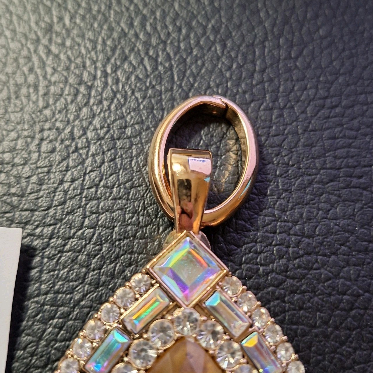 Gold Tone Pendant Multicolor Sparkle Fire Purple Pink Blue Green Premier Designs