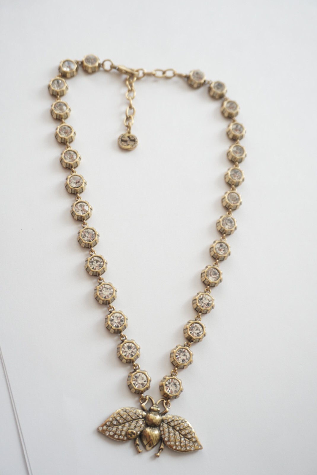 100% Authentic GUCCI Necklace logo GG box & duster bee