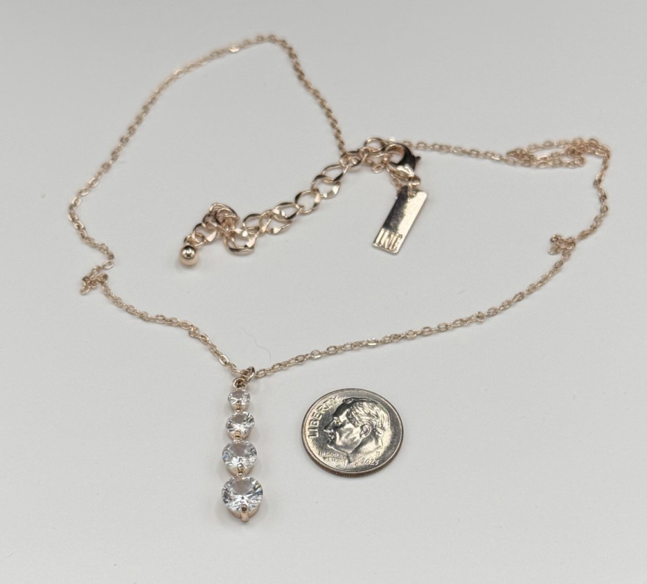 I.N.C. International Concepts Gold-Tone Crystal Graduated Pendant Necklace 20″