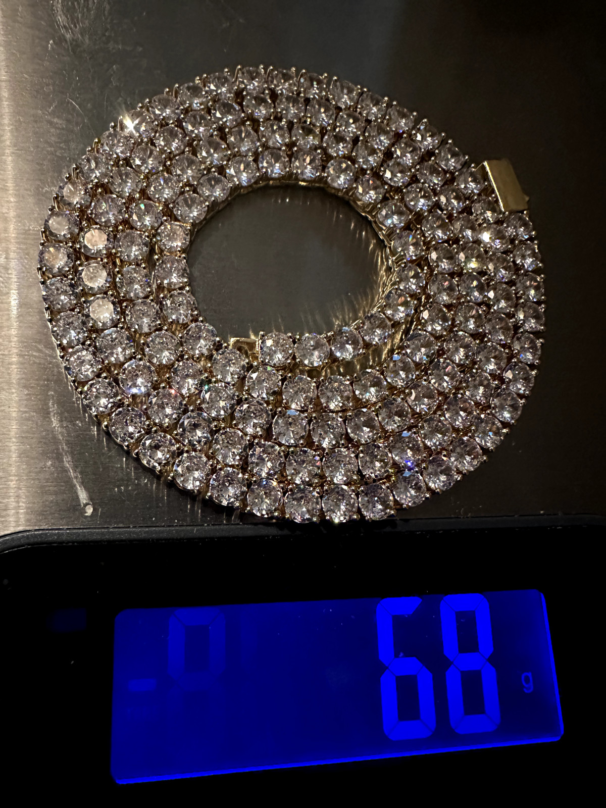 14k STAMPED 5mm Tennis Gold Chain Necklace 100ct Lab Sim VVS1 Diamond 68g HEAVY