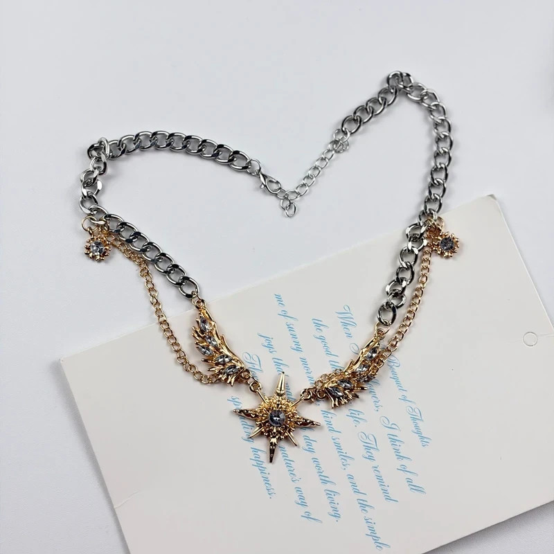 Gold Chain Golden Winged Starburst Choker • Unisex