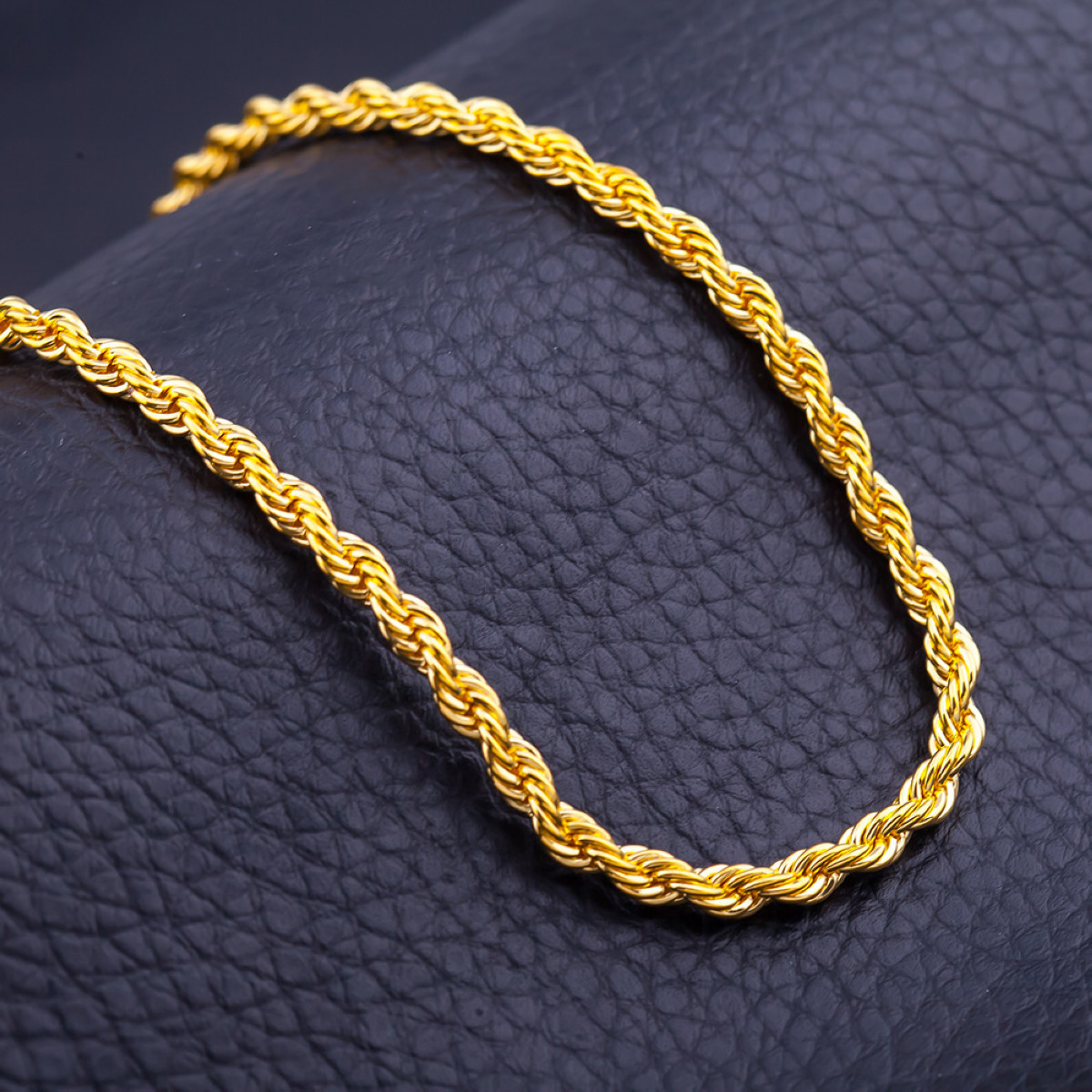 HEAVY 6MM THICK GOLD FILLED 18K Italian Rope necklace 26″ chain men man hip