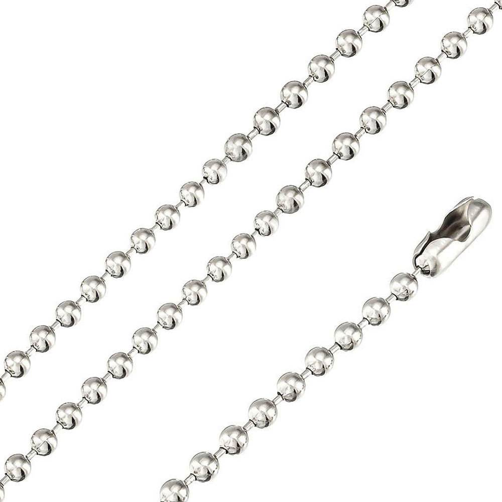 Stainless Steel Ball Chain 20 Inches 2.4mm Military Dog Tag necklace Men Women