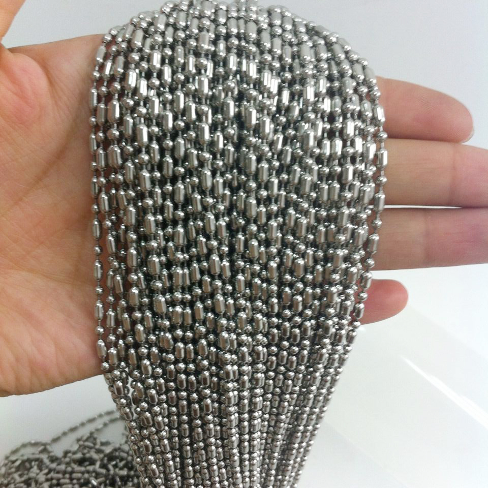 16″-40″ 100pcs/lot Ball Chain Stainless Steel DIY Jewelry For Necklace In Bulk