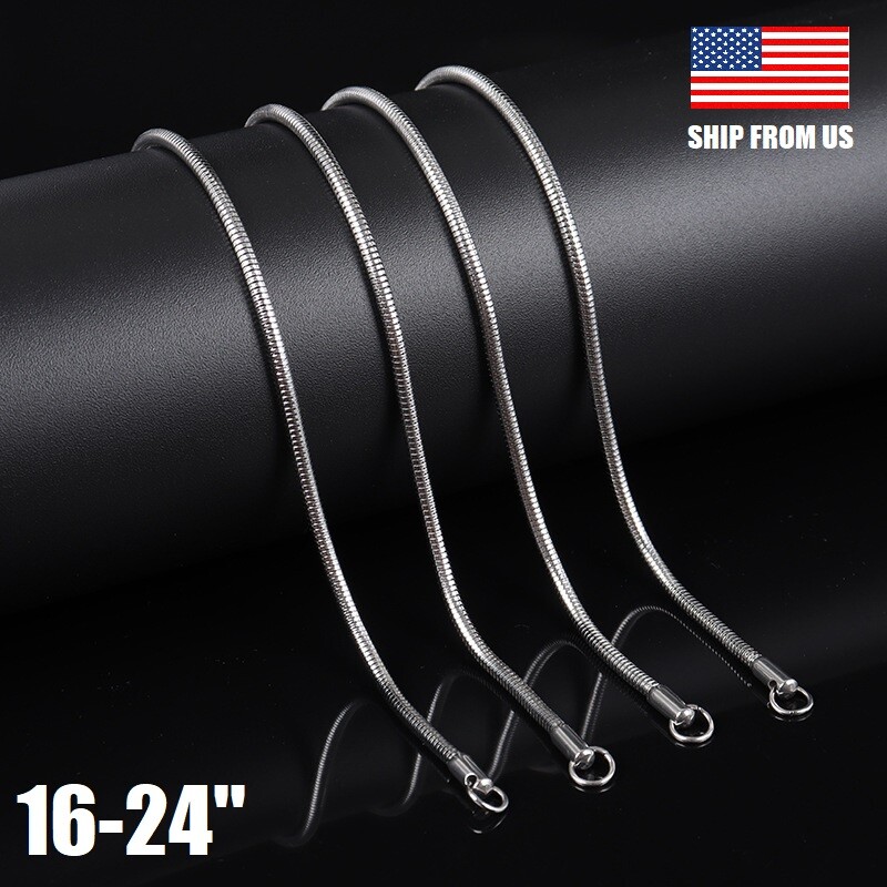 16-24″ Silver Tarnish-Free Italian Snake Chain Necklace 1MM Jewelry for Unisex