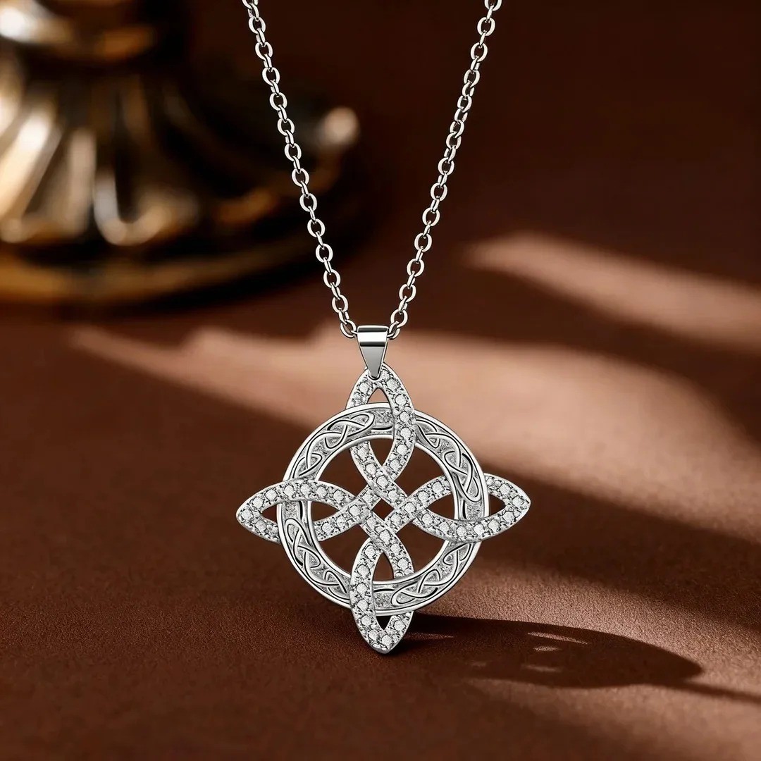 Fashion Witch Celtic Knot Pendant Necklace For Women Luxury Gold/Silver Color