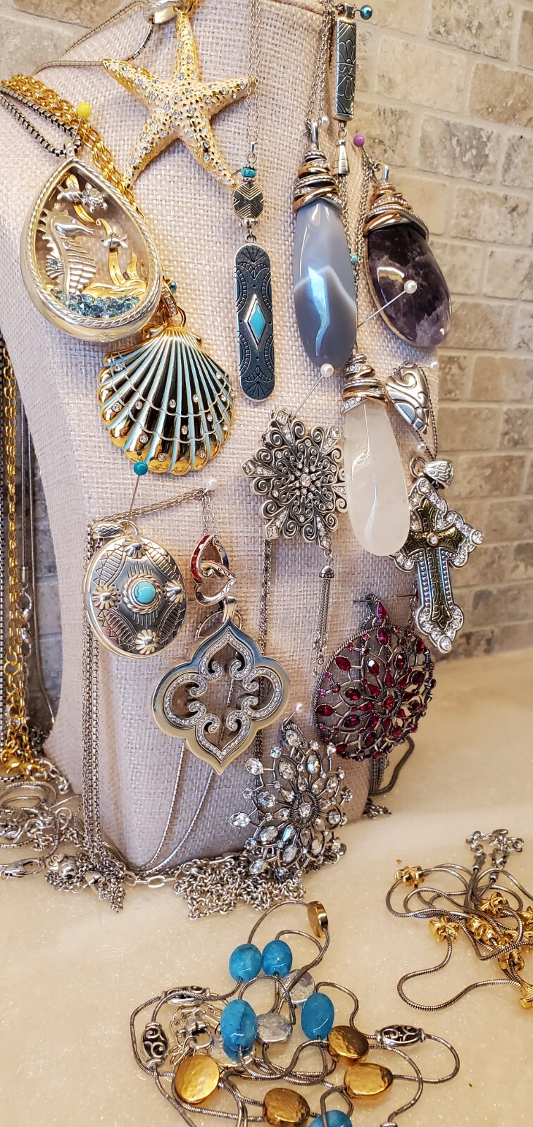 Brighton Necklaces YOUR CHOICE Convertible Crystal Heart Silver Snowflake Shell