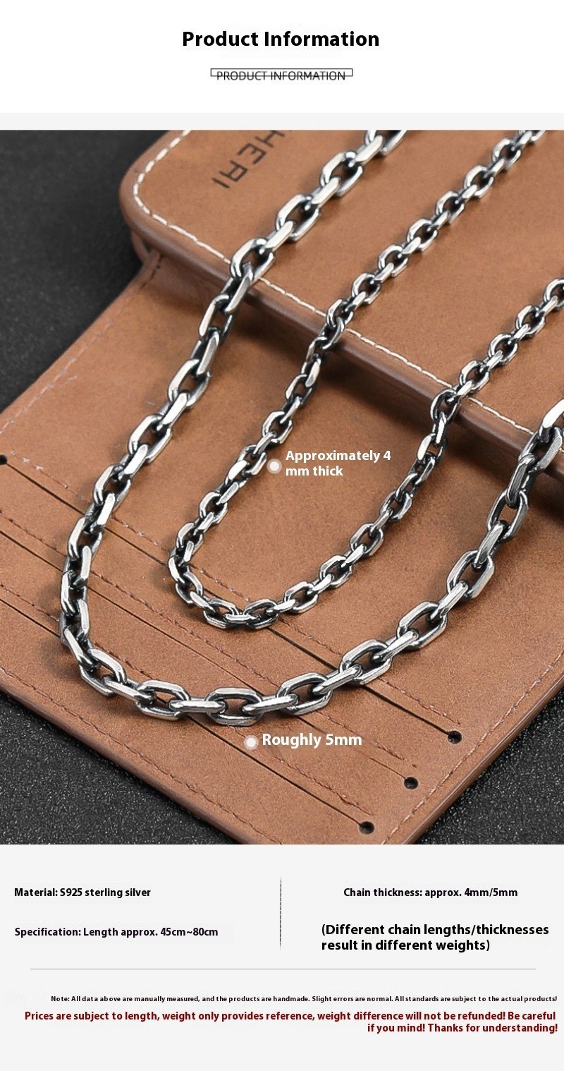Artisan Cable Link Chainx Heavyweight Men & Women Necklace S925 Sterling Silver