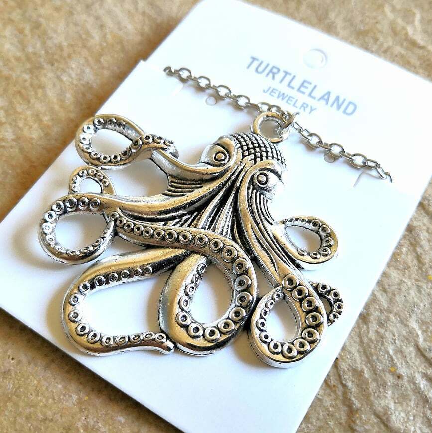 Elegant 925 Sterling Silver Octopus Charms New Fashion Jewelry Pendant Necklace