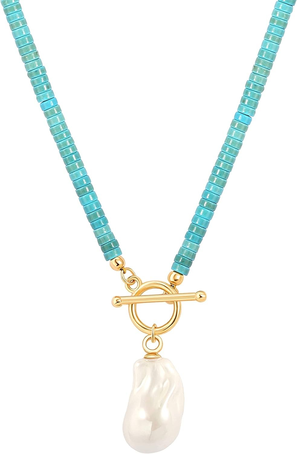 Stunning Layered Necklace with Simulated Pearl and Turquoise for Everyday Glam