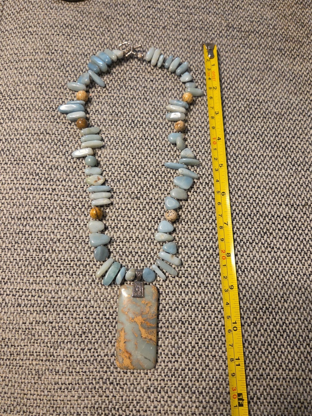 Necklace for Women Unknown Stones & Beads With Jasper Pendant 22”