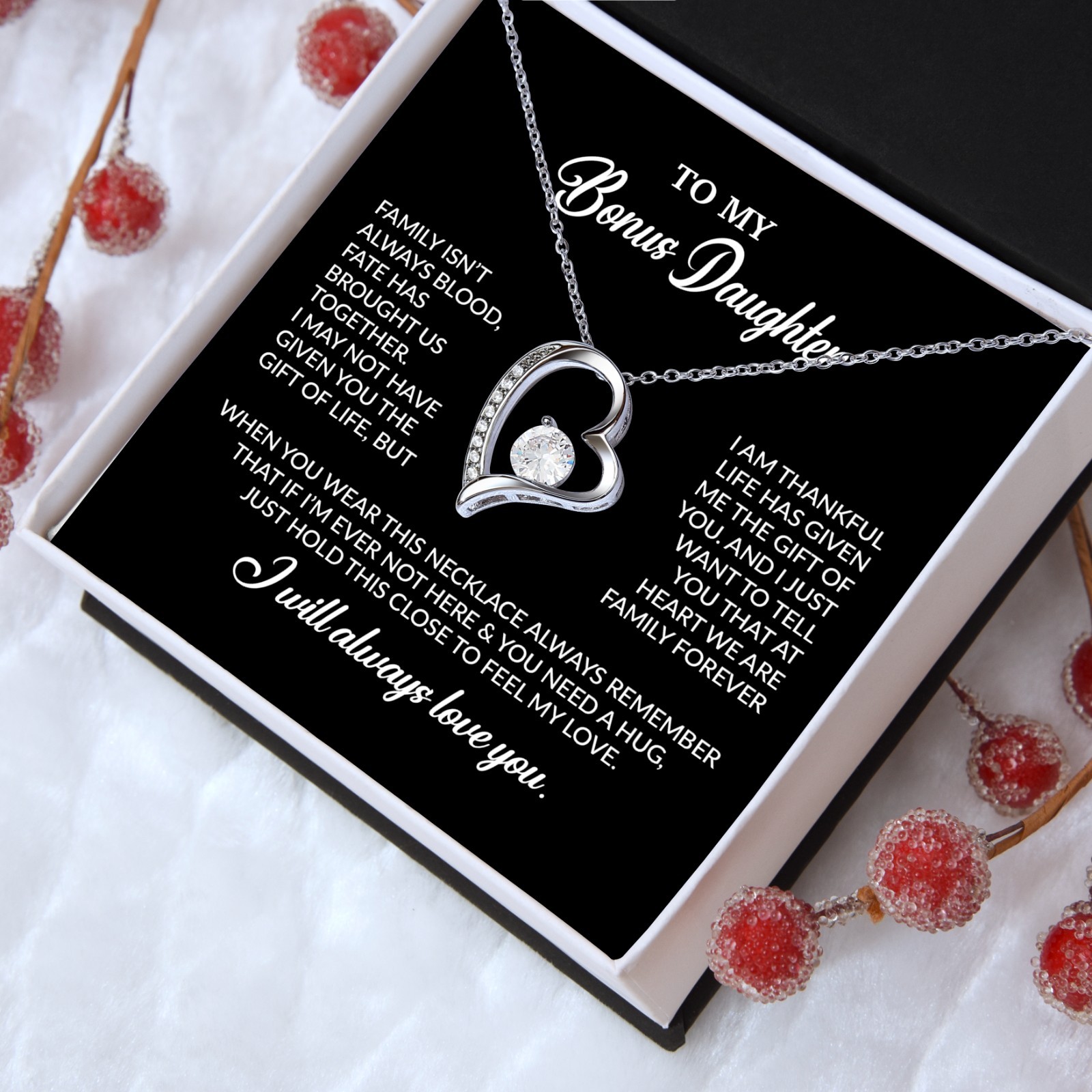 To My Bonus Daughter Necklace, Gift for Bonus Daughter, Step Daughter Birthday