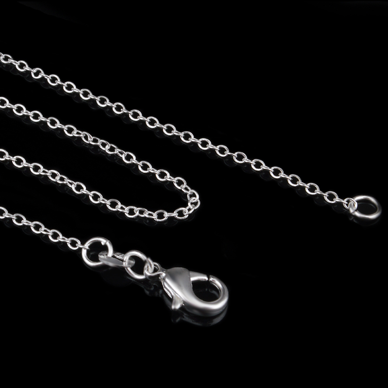 Wholesale 10pcs 925 Sterling Solid Silver Plated 1mm “O” Chain Necklace 18″