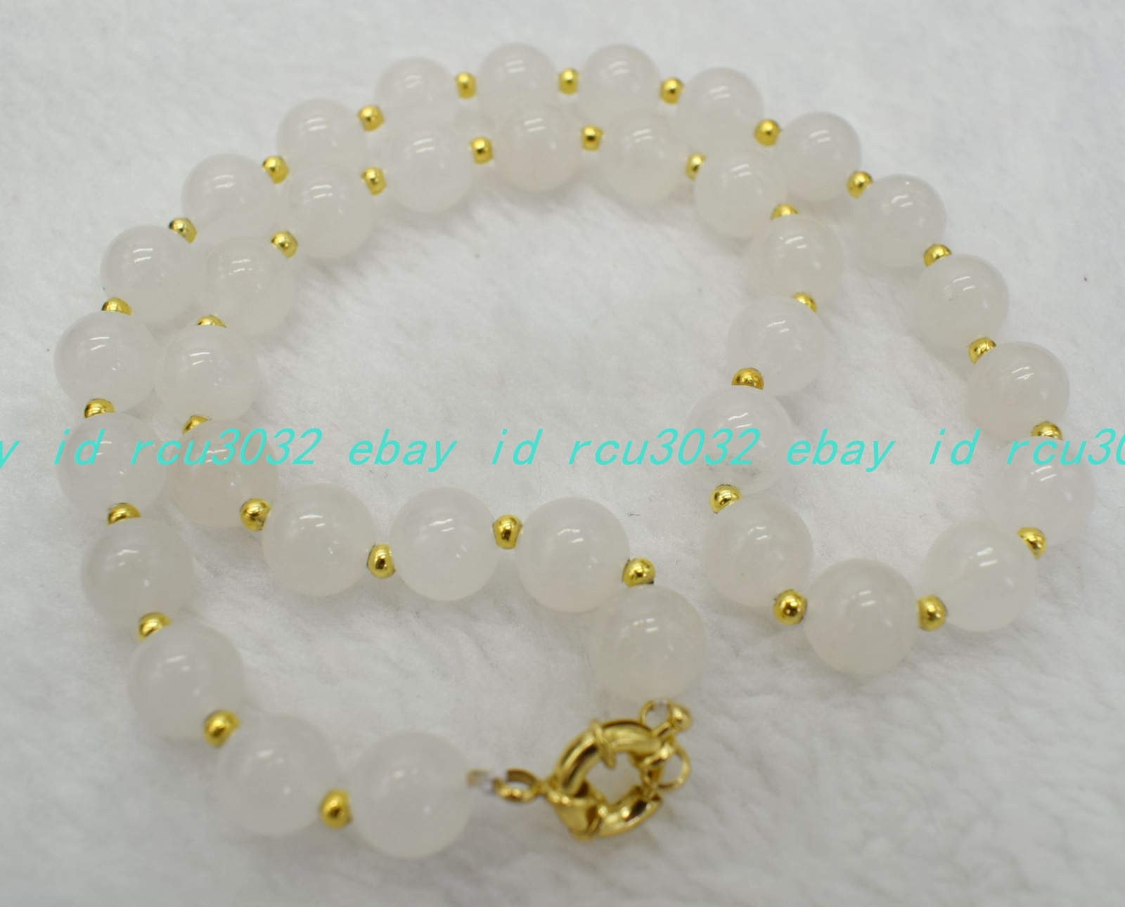 Pretty 8mm Natural White Jade Round Beads Gemstone Necklace 16-36inches