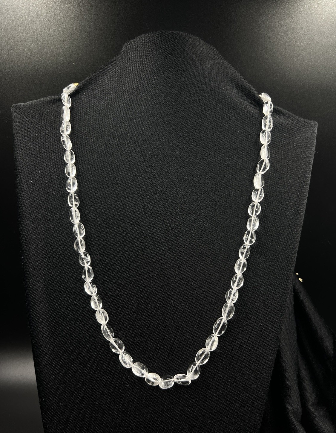 100% Natural rock Crystal Necklace 18″Inch Gemstones Beads Handmade Jewelery