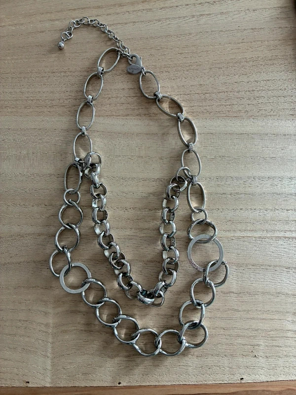 Chico’s layered silver tone statement necklace