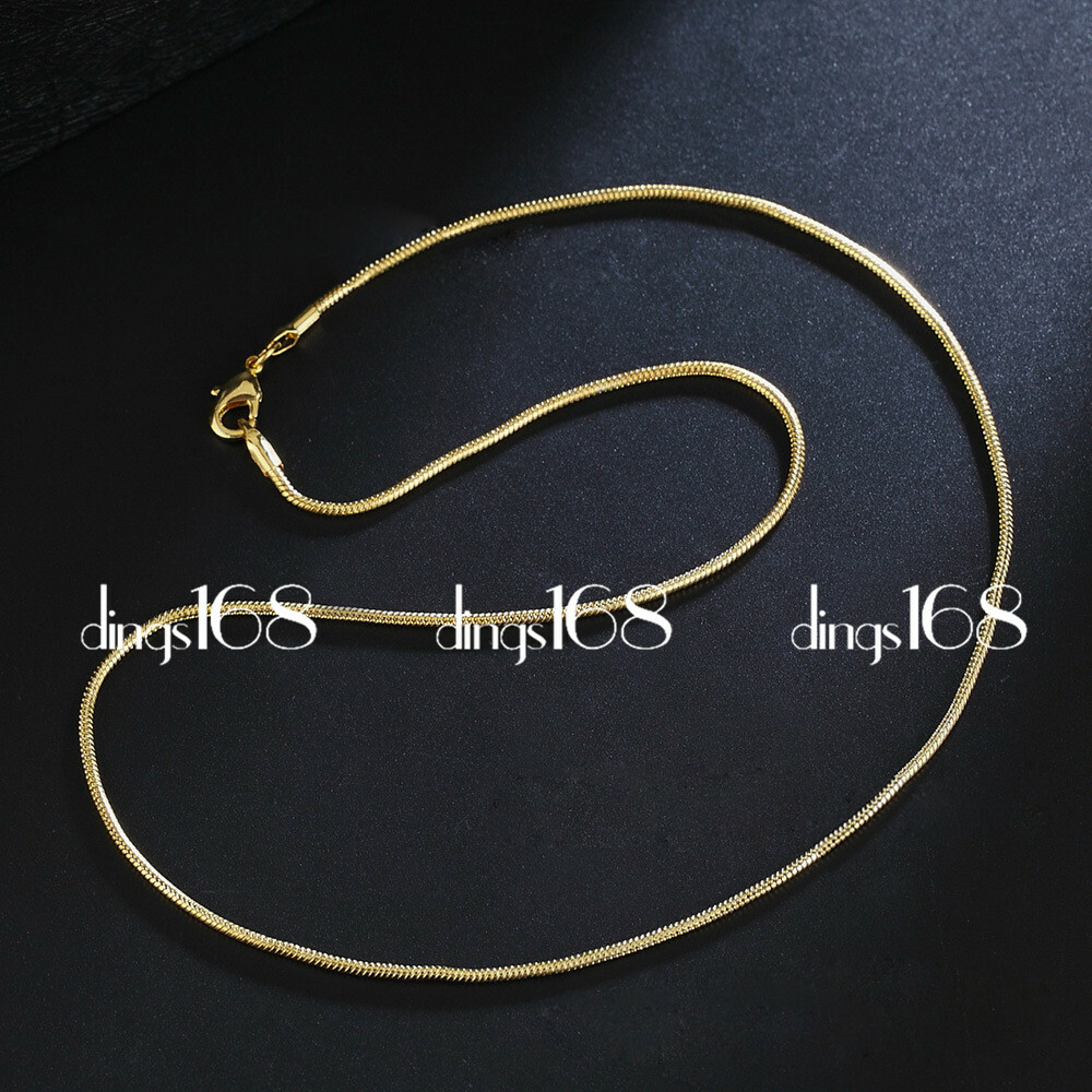 Real 18K Gold Filled Tarnish-Free Snake Chain Necklace 16″/18/20/22/24/26/28-38″