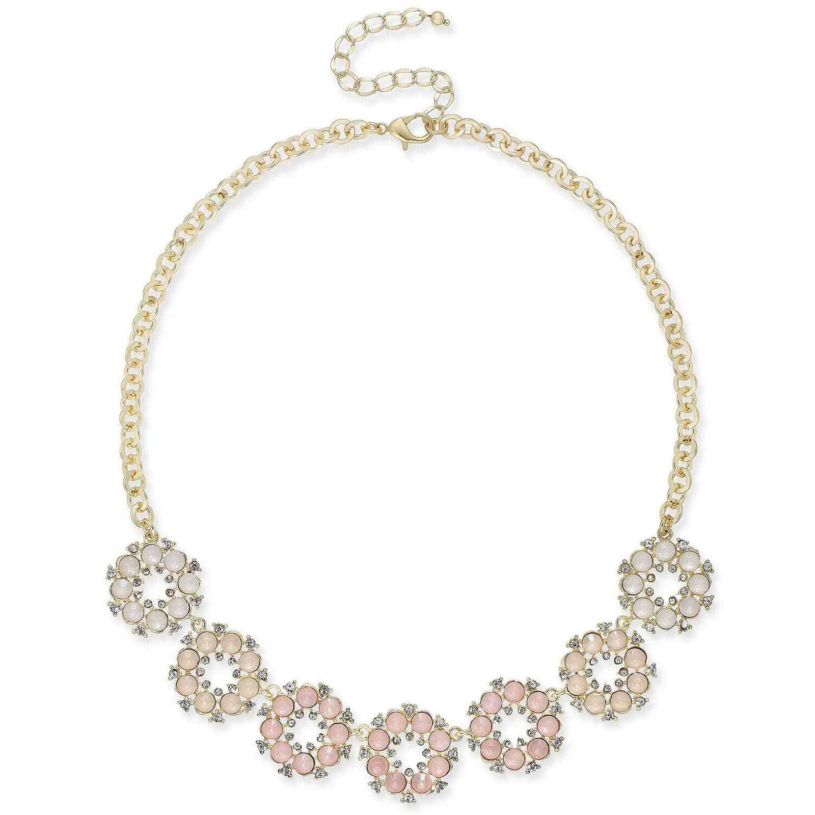 I.N.C. Gold-Tone Stone & Crystal Flower Statement Necklace 17″ + 3″ extender