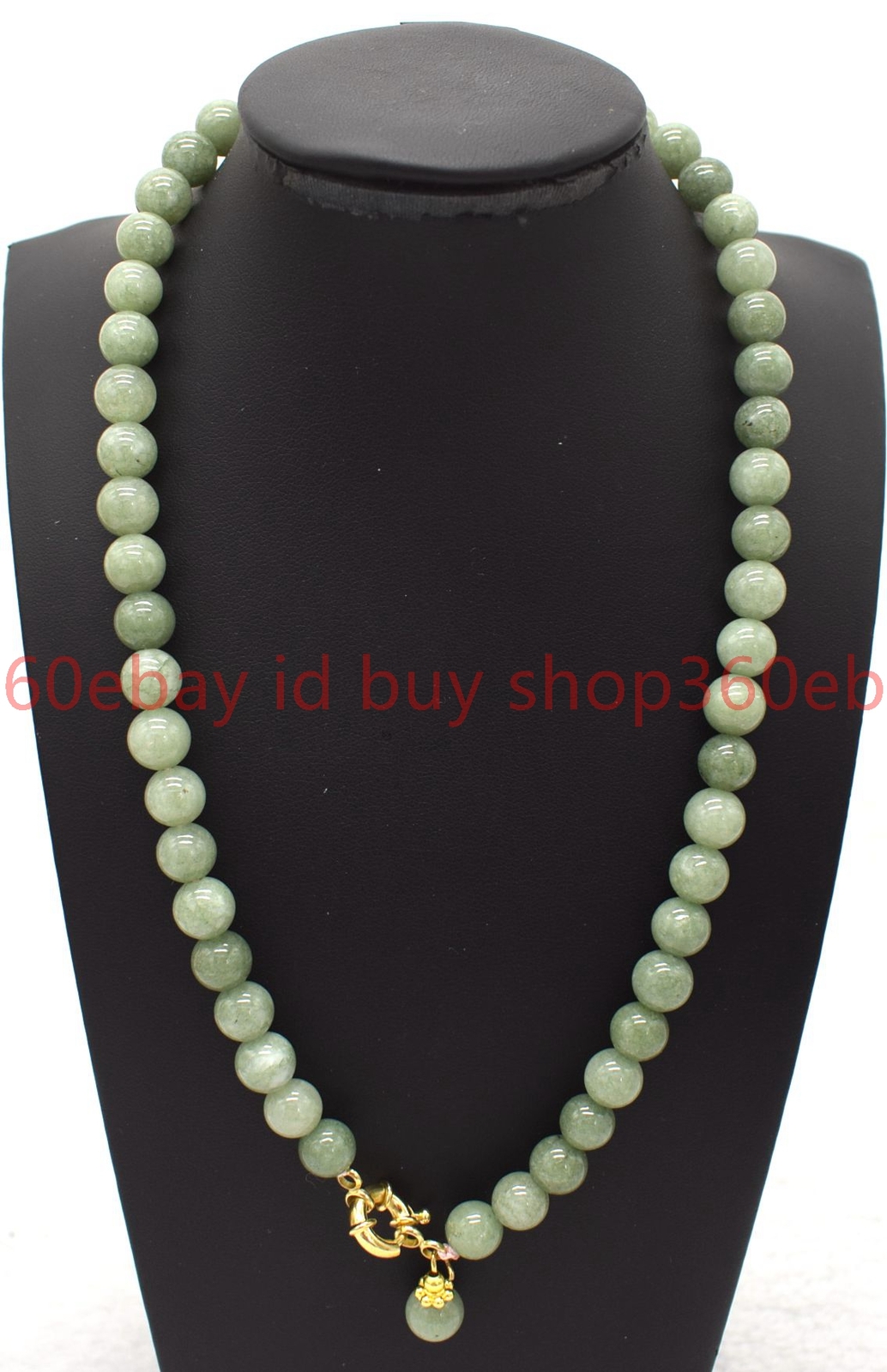 Charming Natural 8mm A green Jade Gemstone Round Beads Pendant Necklace 16-24in
