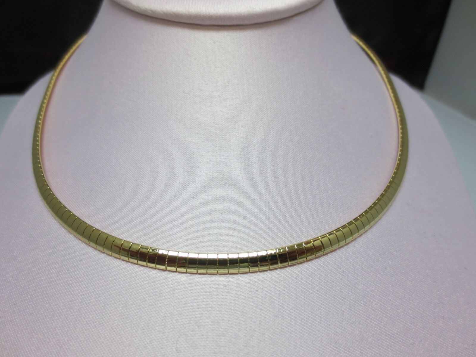 14kt GOLD PLATED 4MM DOMED OMEGA CHAIN NECKLACE 18-20 INCHES