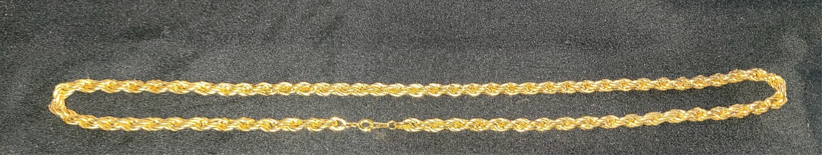 Gold Toned Twisted Rope Chain Necklace Long 12 inch Costume Jewelry Unisex