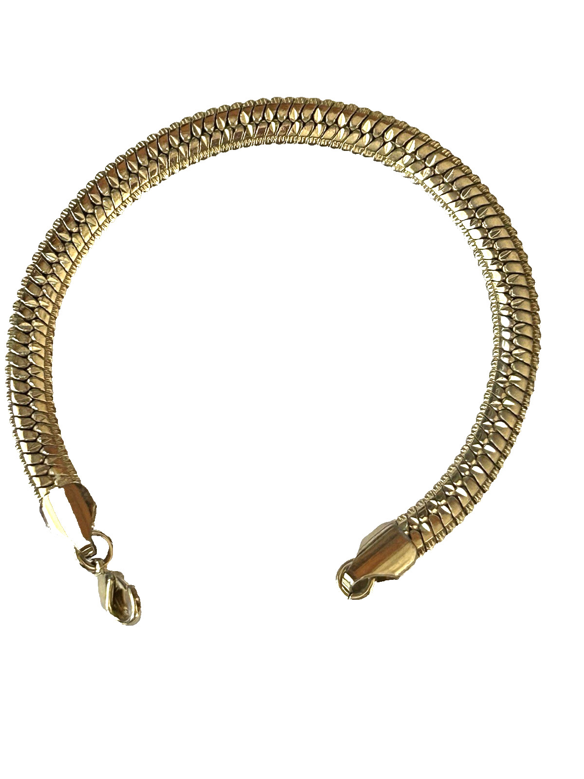 Gold tone Flat Snake Chain 7.5”