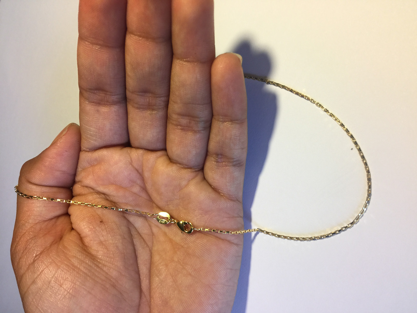 14K GOLD PLATED LONG BOX 19/ 20 INCH CHAIN J268