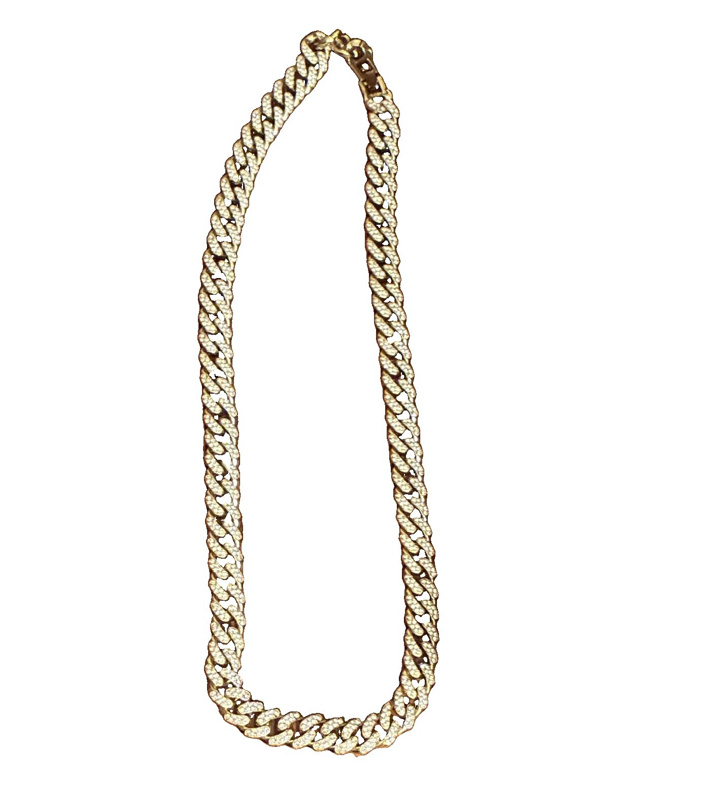 Gold-Tone Yellow Gold Plated Curb Link Chain Necklace with Box Clasp